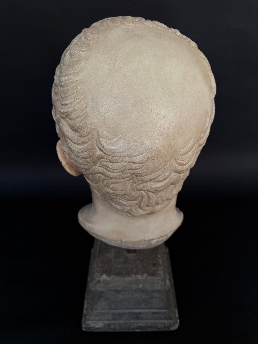 Tête en marbre néoclassique de Marcus Tullius Cicéron - fin du XVIIIe siècle. Italie.-photo-7