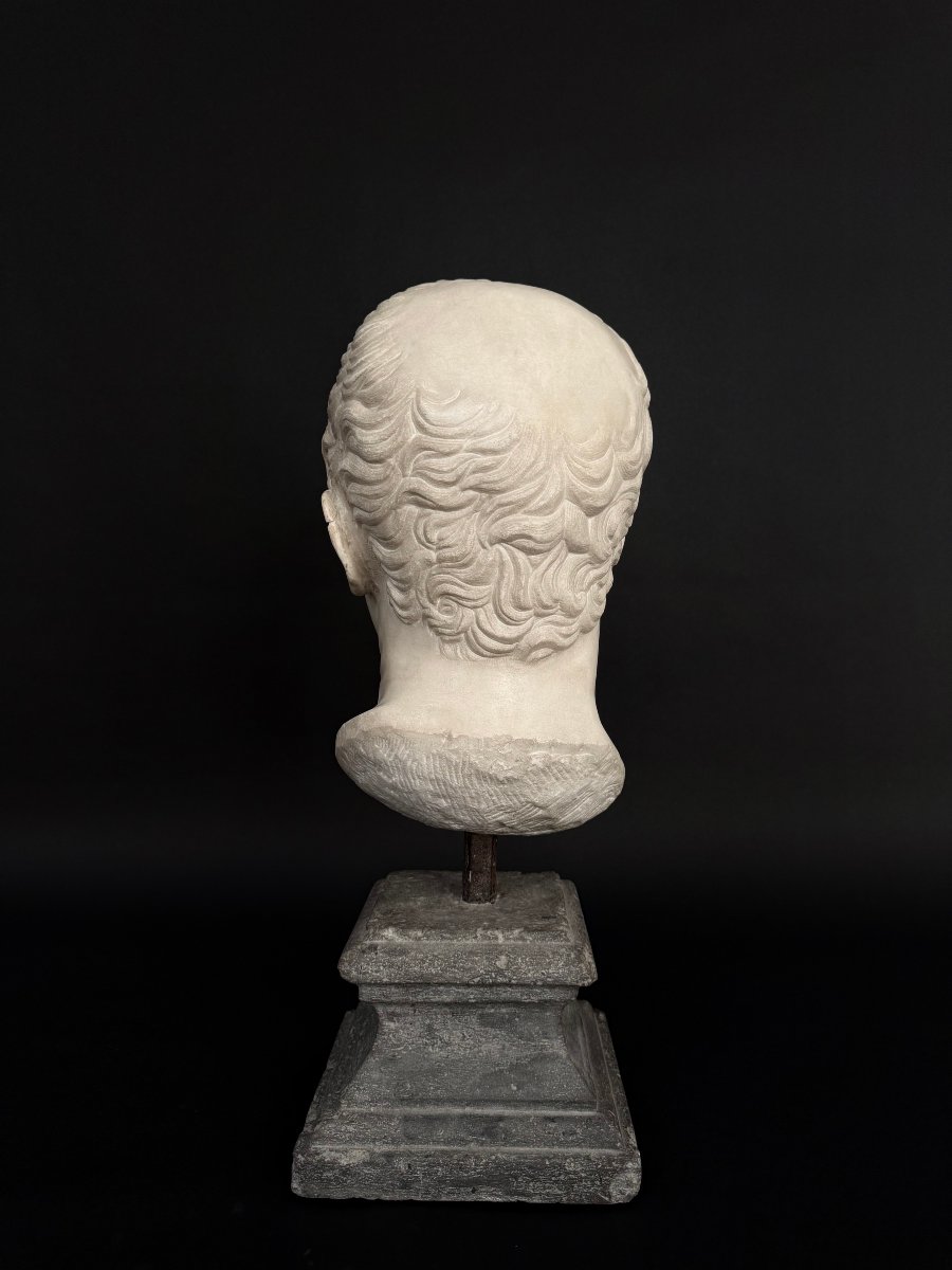 Tête en marbre néoclassique de Marcus Tullius Cicéron - fin du XVIIIe siècle. Italie.-photo-8