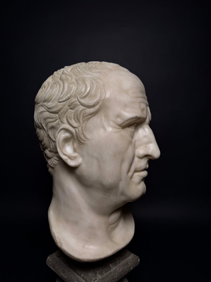 Neoclassical Marble Head Of Marcus Tullius Cicero - Late 18th Century. Italy.-photo-3