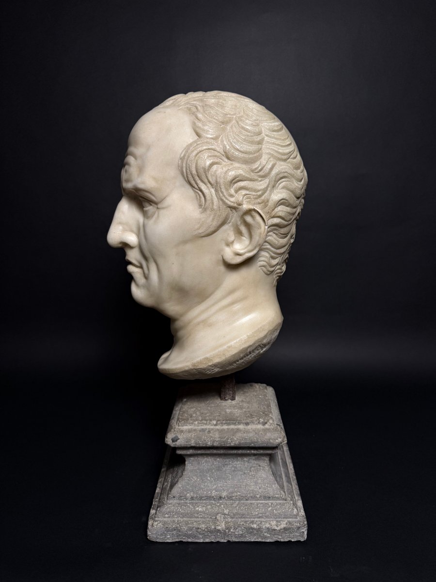 Neoclassical Marble Head Of Marcus Tullius Cicero - Late 18th Century. Italy.-photo-5
