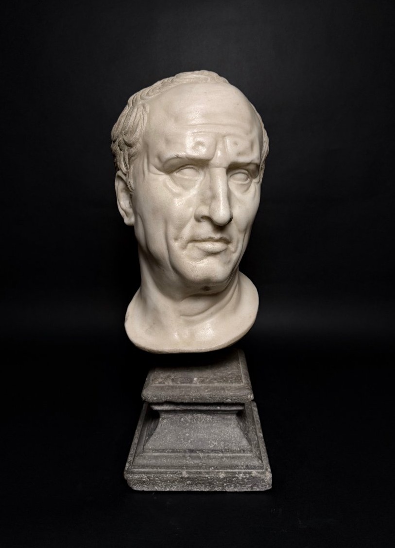 Tête en marbre néoclassique de Marcus Tullius Cicéron - fin du XVIIIe siècle. Italie.