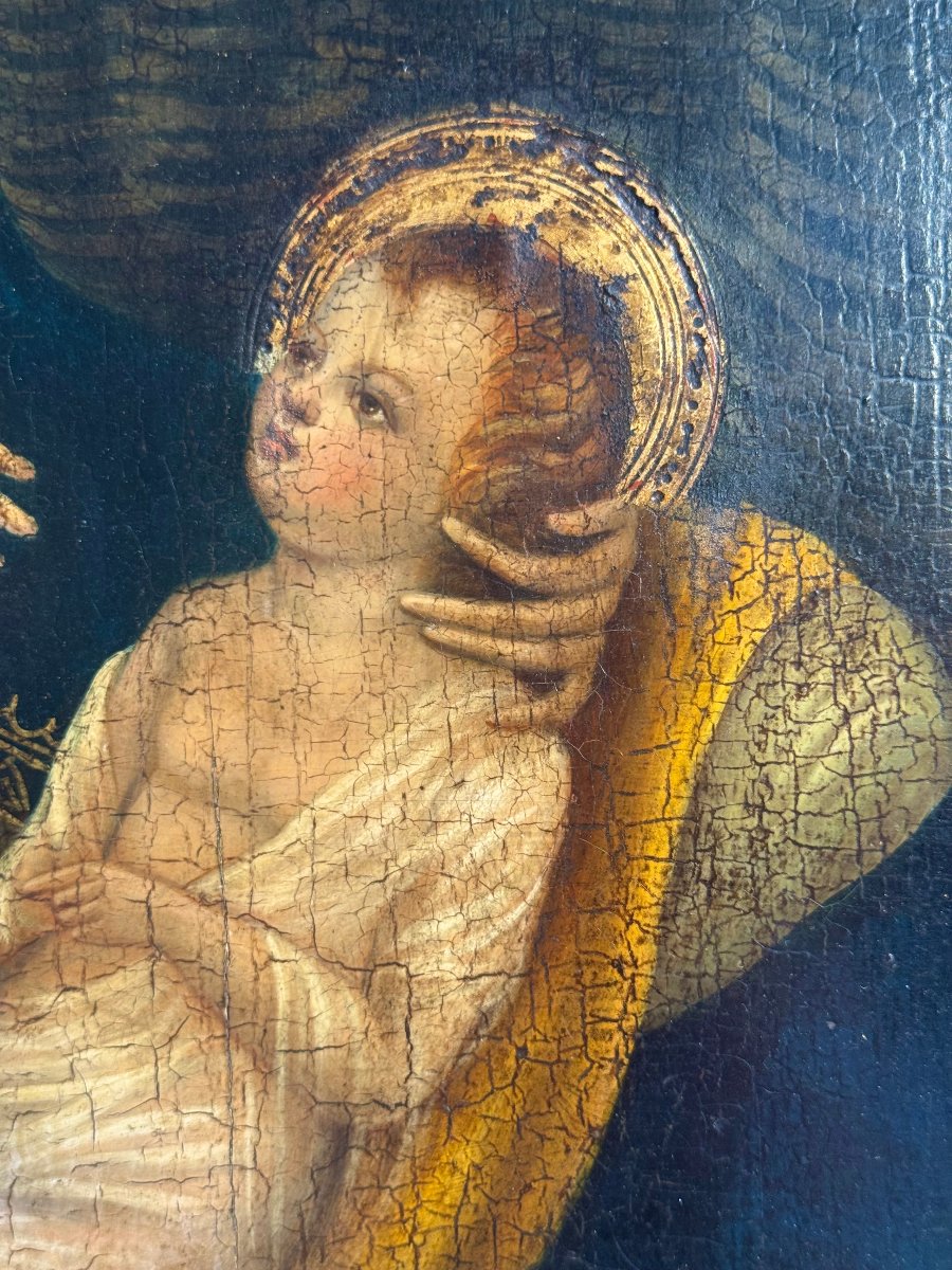 Painted Panel On A Gold Ground Depicting The Madonna And Child—tuscan School—second Half Of The 18th Century-photo-2