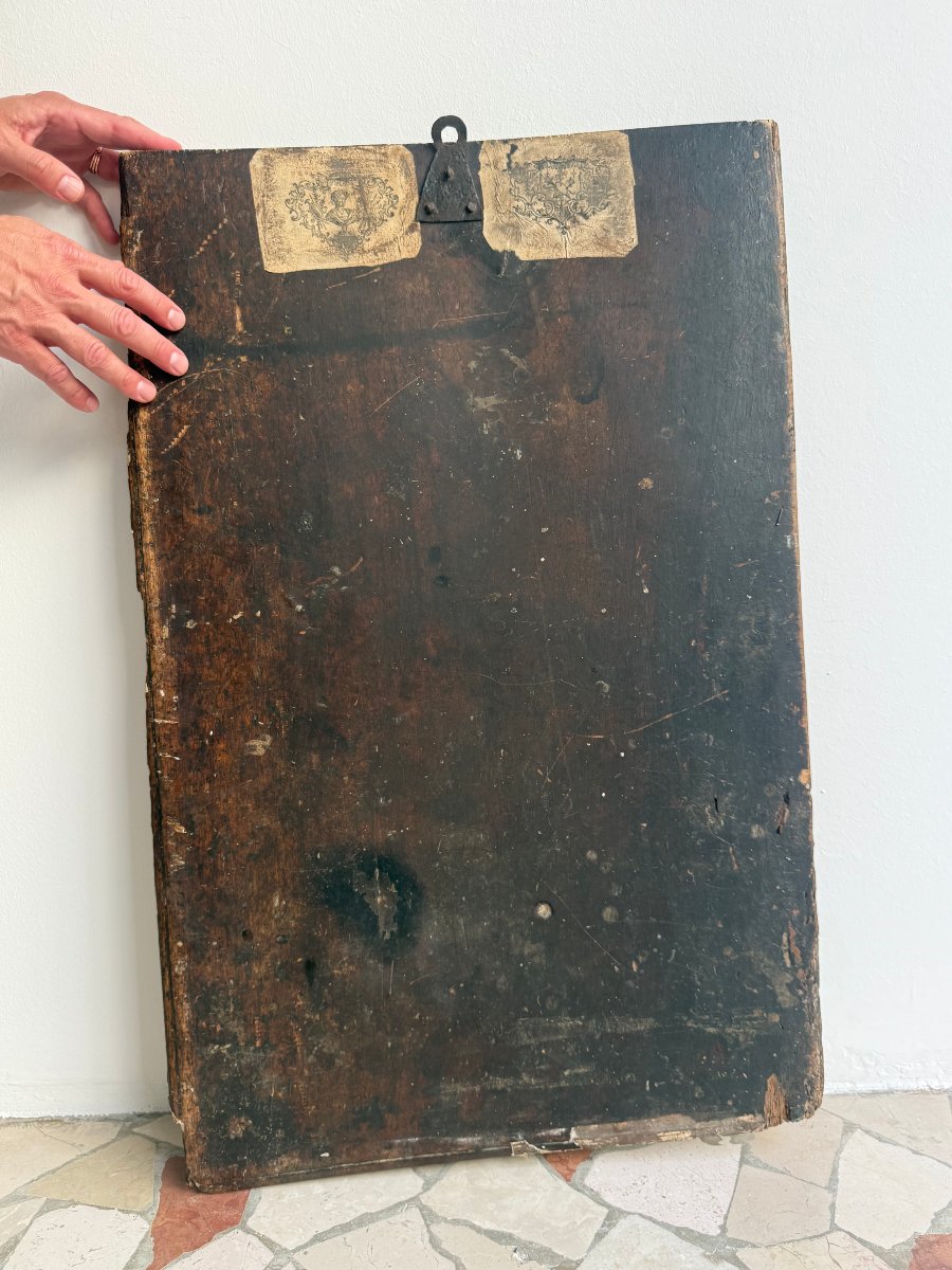 Painted Panel On A Gold Ground Depicting The Madonna And Child—tuscan School—second Half Of The 18th Century-photo-5