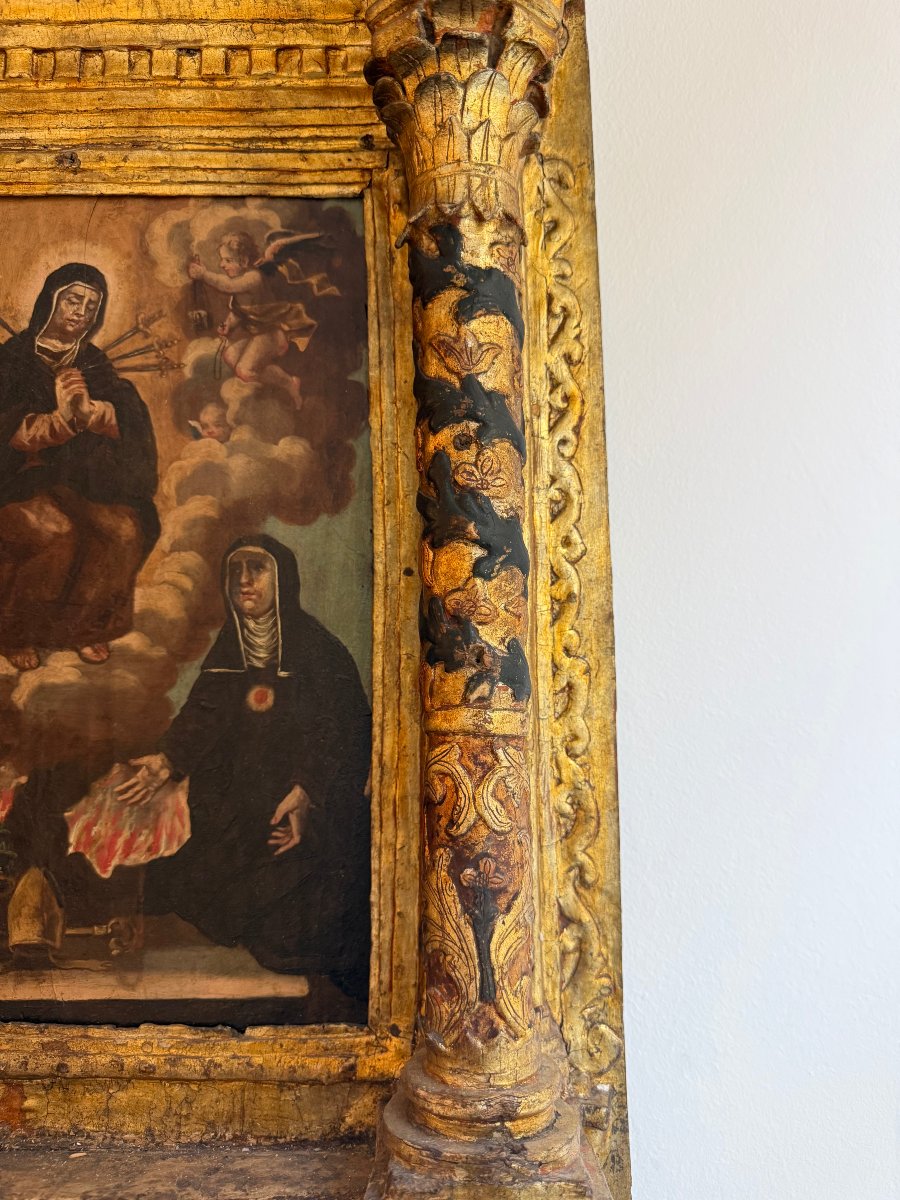 Aedicule With A Painting On A Panel - Early 17th Century. Central Italy.-photo-3