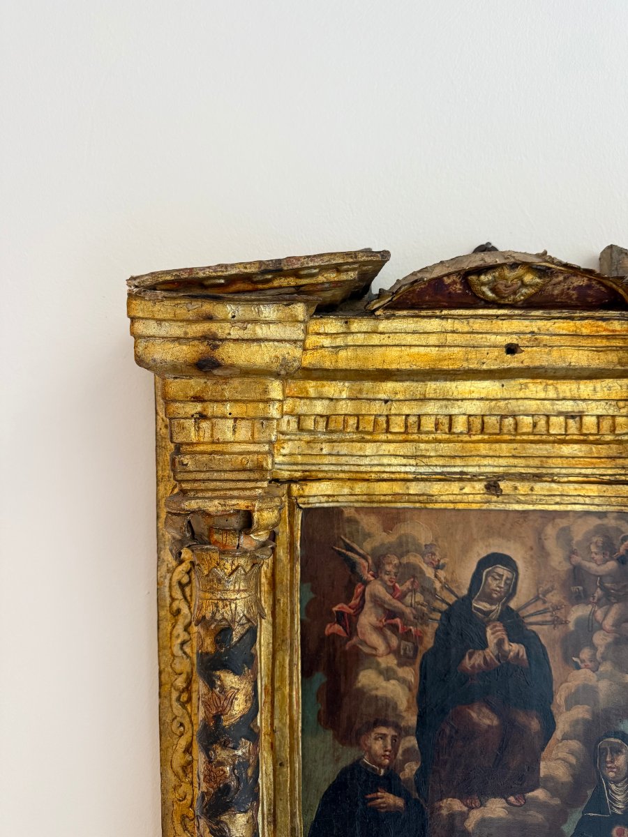 Aedicule With A Painting On A Panel - Early 17th Century. Central Italy.-photo-3