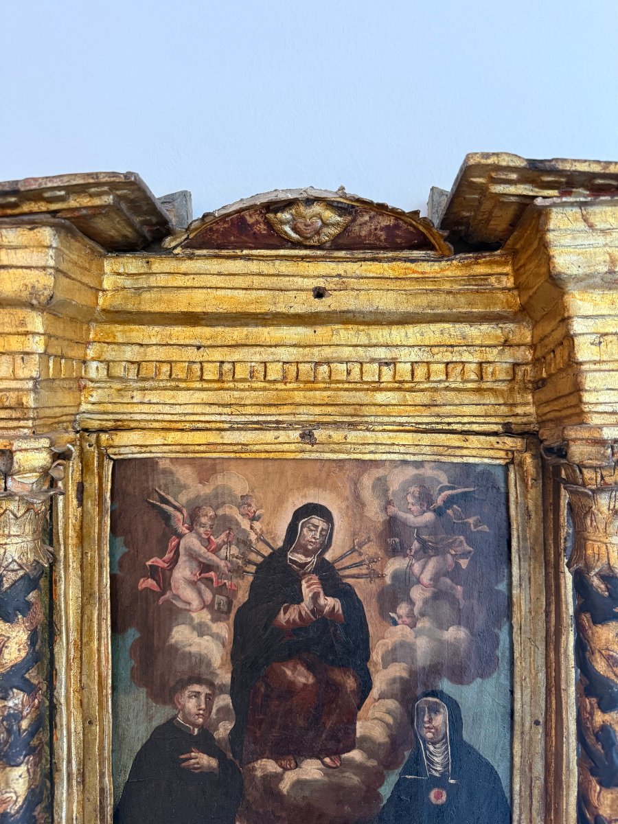 Aedicule With A Painting On A Panel - Early 17th Century. Central Italy.-photo-5