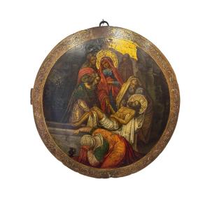 Tableau du XVIIIe siècle représentant la Lamentation sur le Christ mort