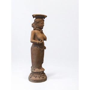 Majapahit, Java, Figure Féminine En Terre Cuite, XIV - XVe