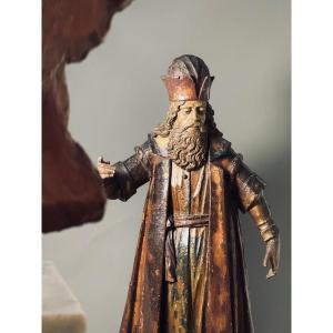 Wooden Sculpture Of A Dignitary, Austria - Late 15th Century