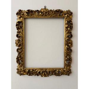 Finely Carved And Gilded Wooden Frame. Bologna, 17th Century.