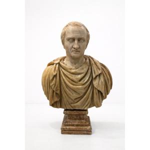 Sculpture en marbre à mi-corps de Marcus Tullius Cicéron - XVIIIe siècle