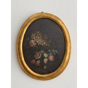 Oil Painting On Canvas Depicting A Still Life—18th Century. Italy