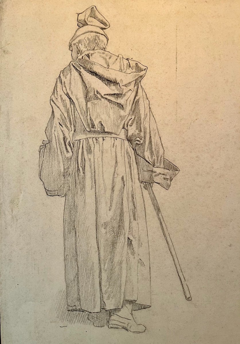 Gustave Brion 1824-1877 Study Of Men With Sticks-photo-2