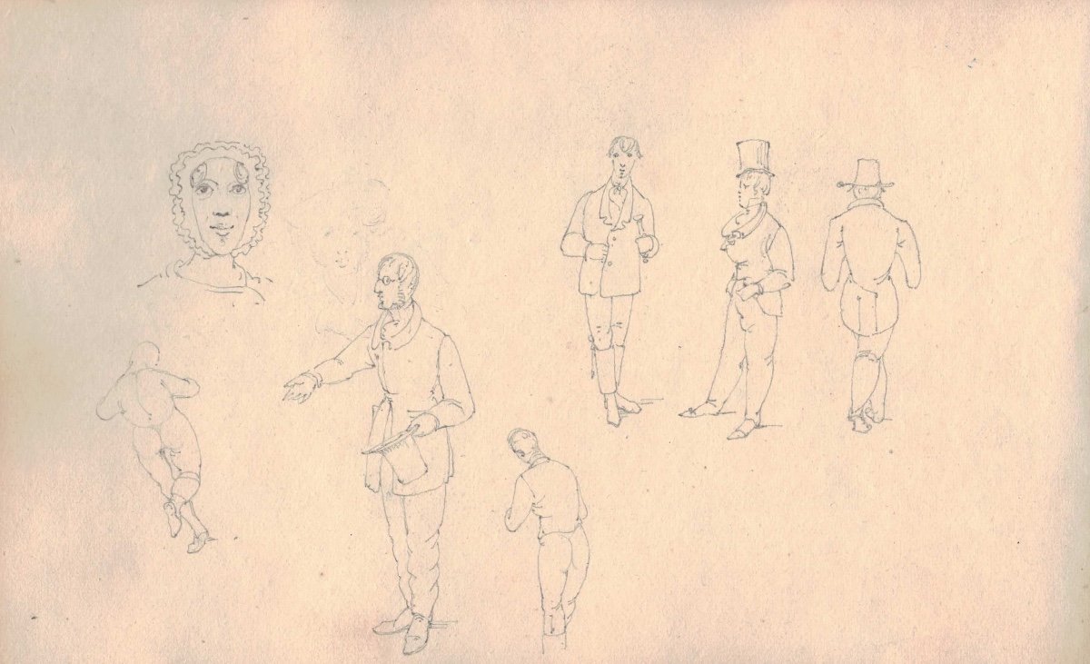 École Francaise du XIXe siècle, carnet de  soixante-dix-sept dessins  -photo-4