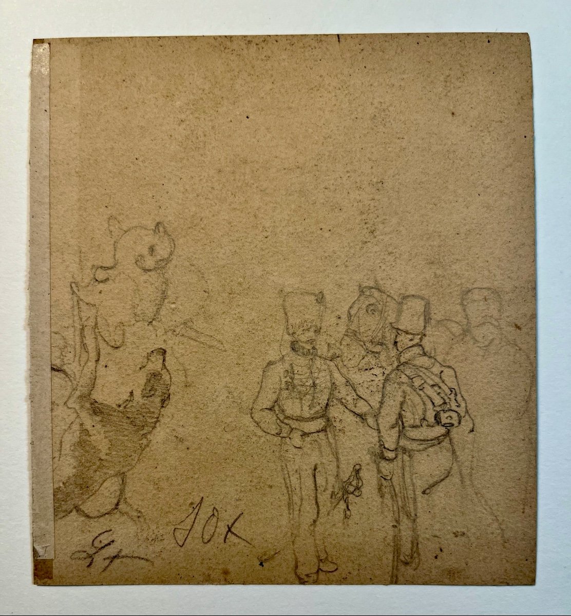(attribué à) Alexandre-Gabriel Decamps 1803-1860 Chiens et chat dans le garde-manger-photo-2