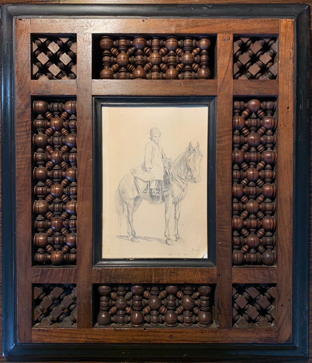 Alexandre Bida 1813- Toulouse- 1895- Buhl Jeune Turc à Cheval