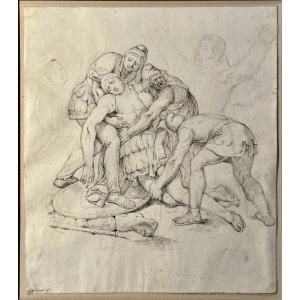 Cherubino Cornienti 1816-1860, The Body Of Patrocles Lifted By Menelaus And Mérion