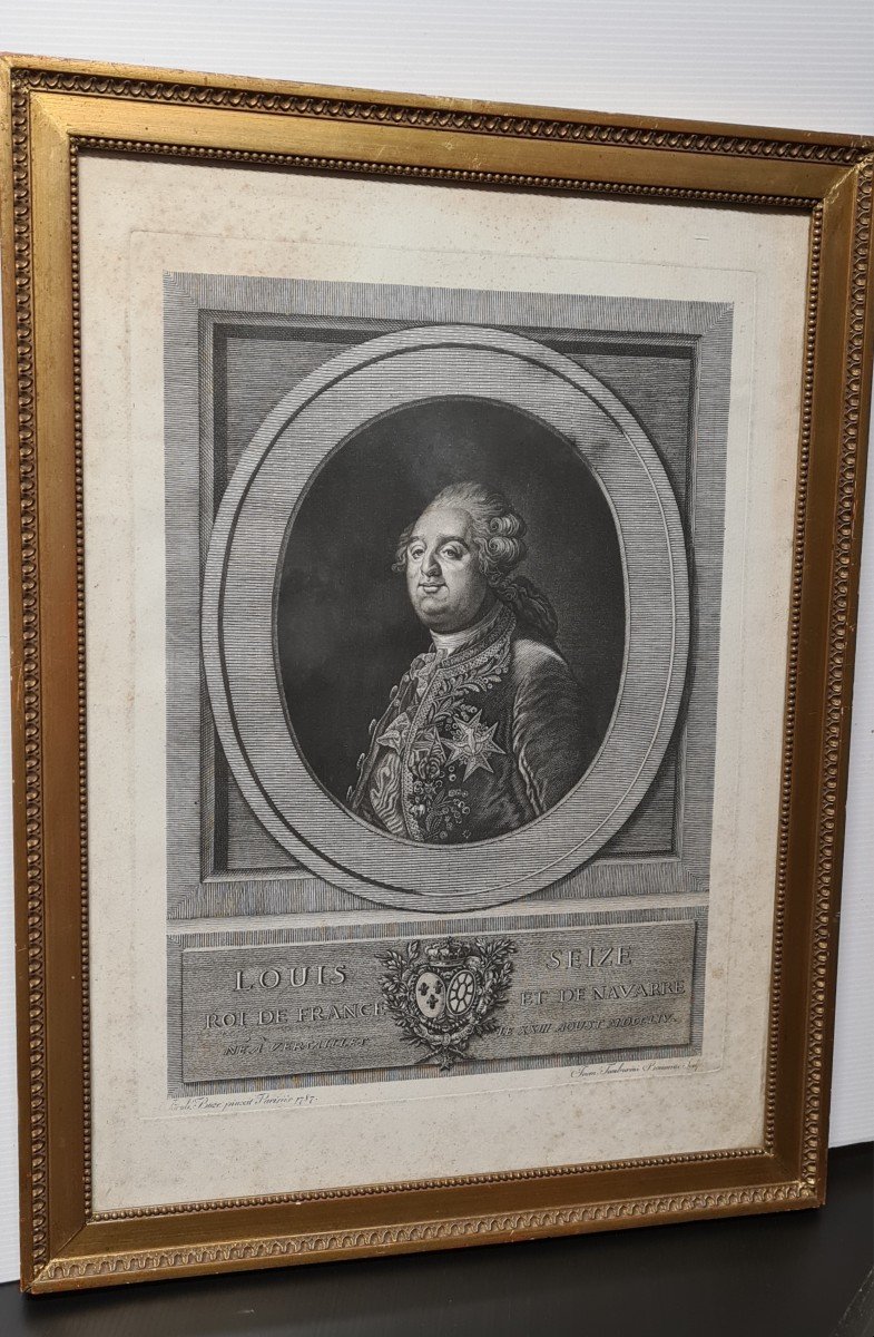 Gravure XVIIIeme Louis XVI Roi De France d'Après Boze.-photo-1