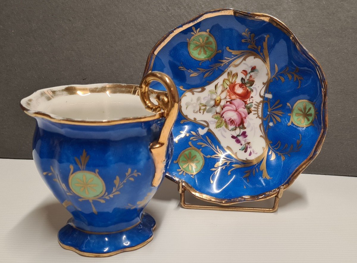 Porcelain From Paris Le Tallec Before 1941 Large Chocolate Cup And Saucer Cup -photo-2