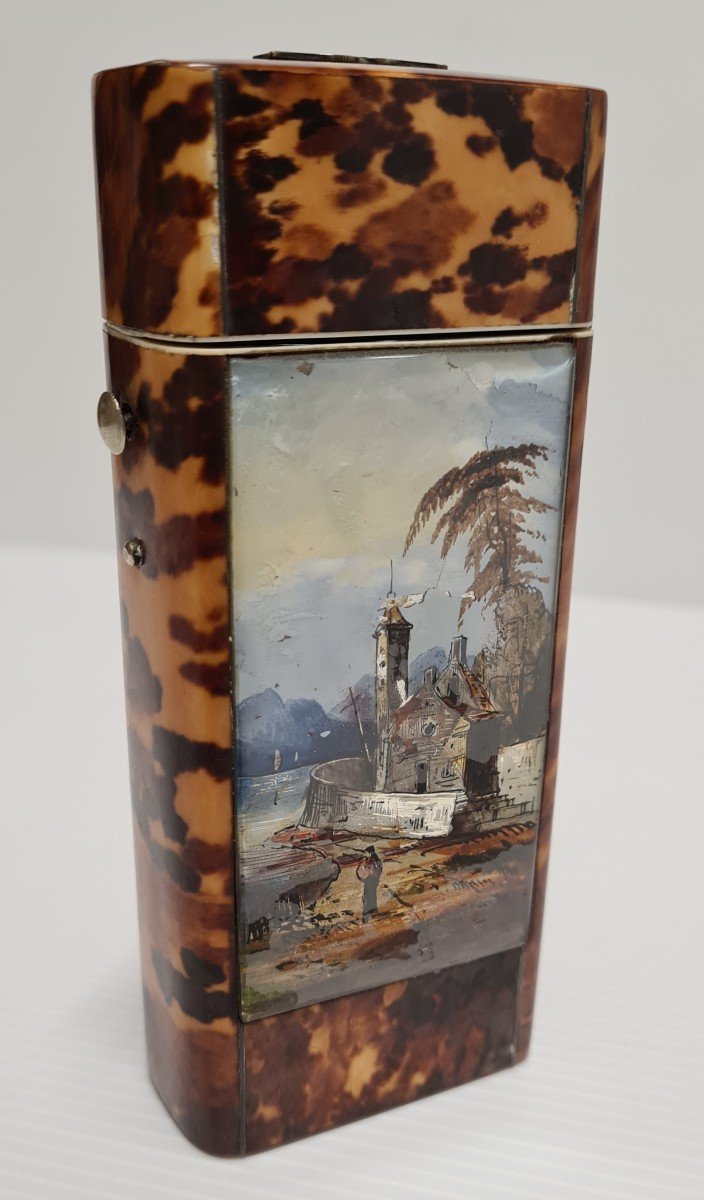 Smoking Case, Cigar, Cigarette Restoration Charles X Tabatiere 19th Century Fixed Under Glass