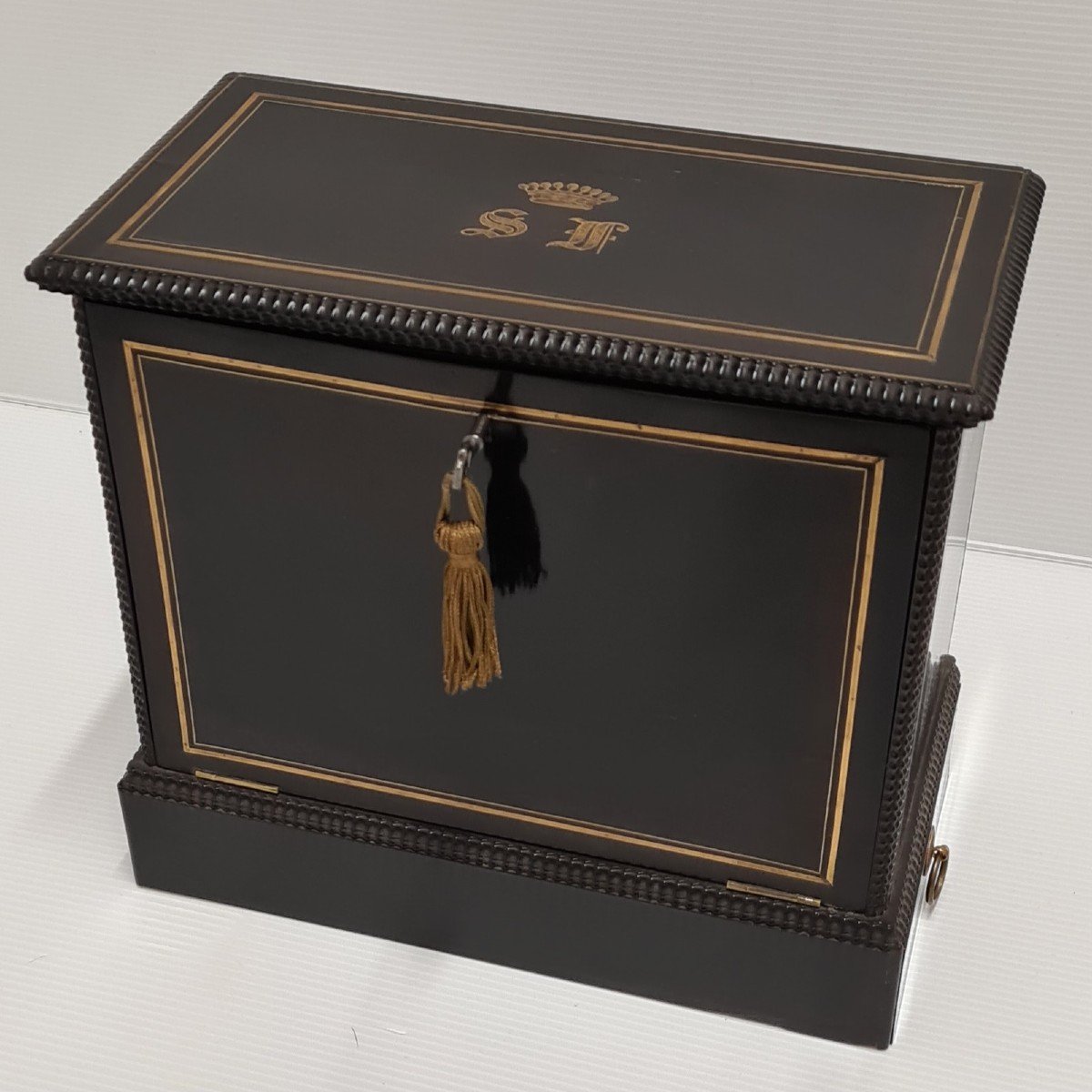 écritoire Napoléon III Estampille Pottier Couronne Comtale Monogramme S F Boite à Courrier XIXe-photo-8