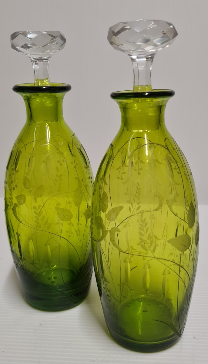 Service à liqueur cristal Saint Louis France  art nouveau verres et carafes -photo-2