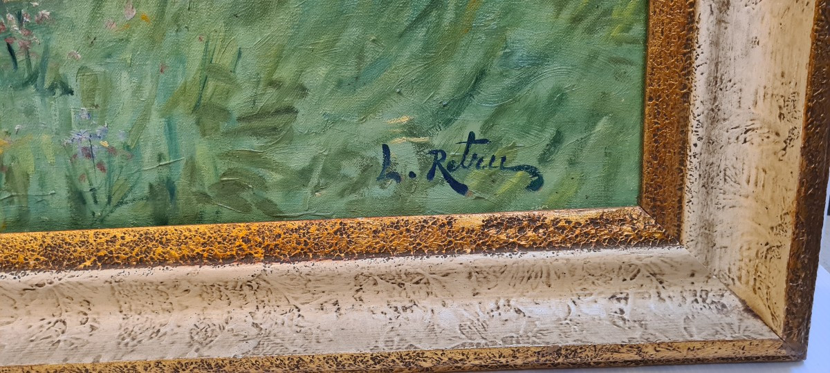 Louis Antoine Retru tableau nu feminin huile sur toile-photo-1