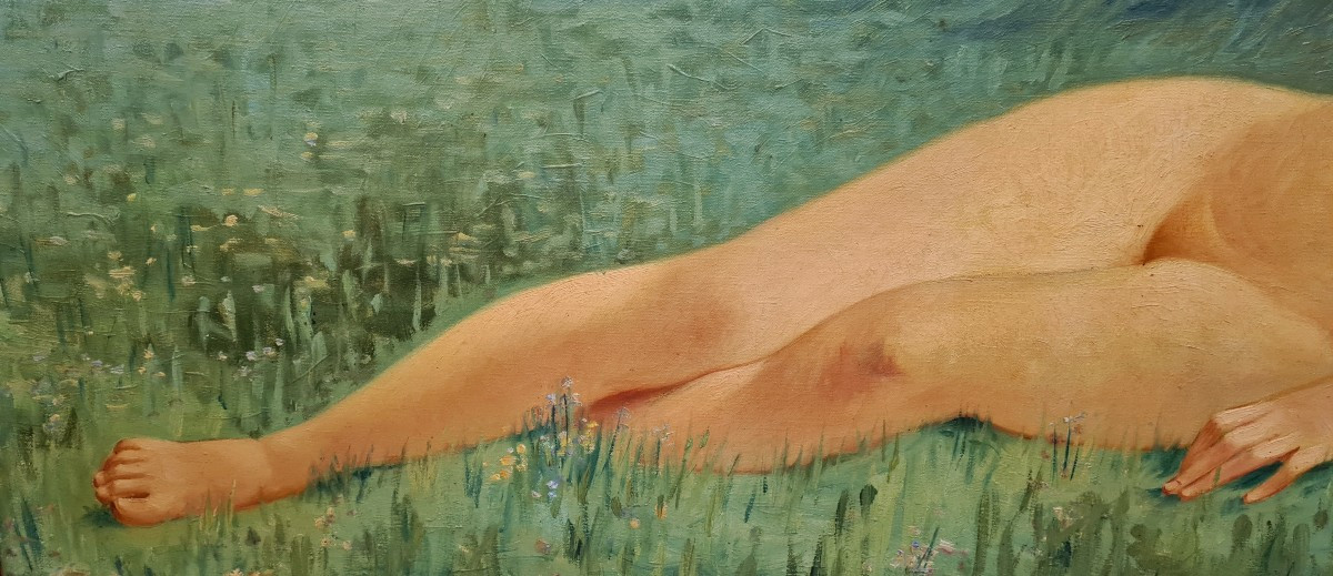 Louis Antoine Retru tableau nu feminin huile sur toile-photo-2