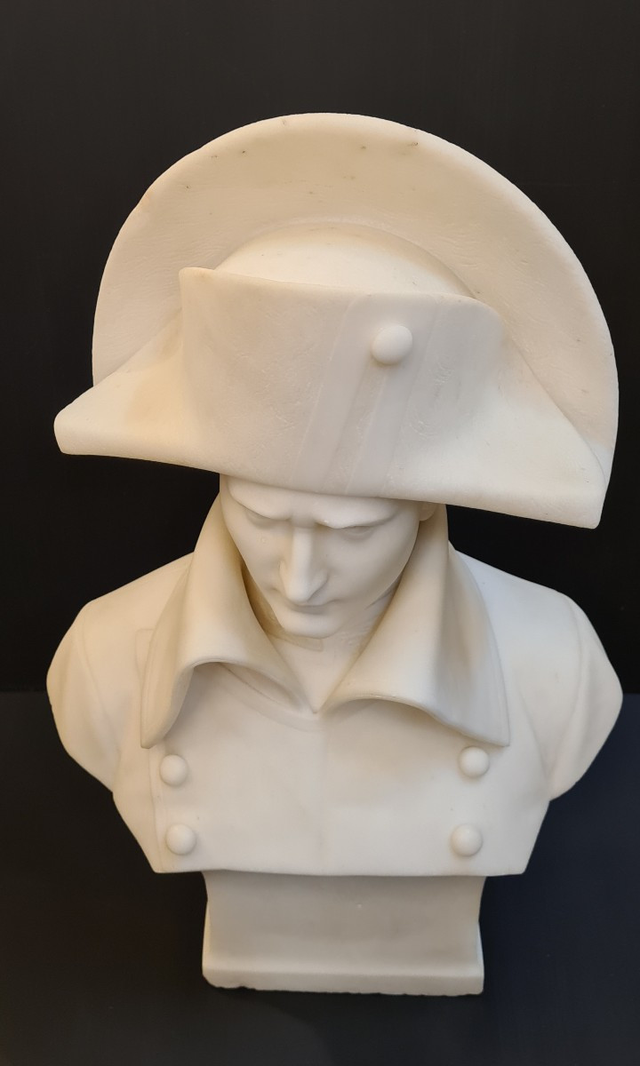 Napoléon Bonaparte Empereur de France buste marbre monobloc-photo-6