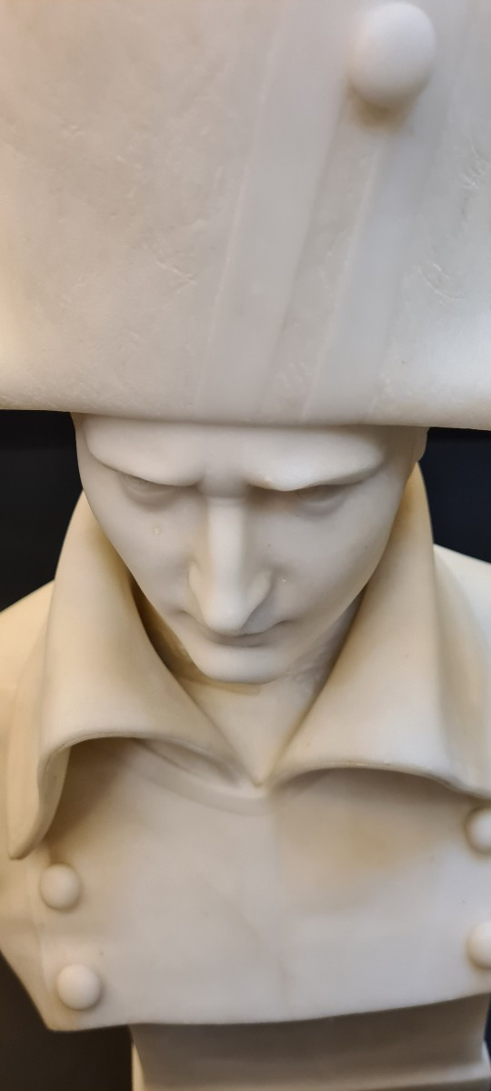 Napoléon Bonaparte Empereur de France buste marbre monobloc-photo-7