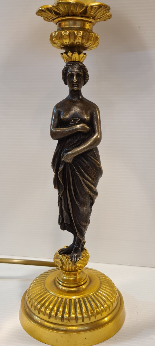 Pair Of Neo-classical Bronze Caryatid Lamps -photo-4