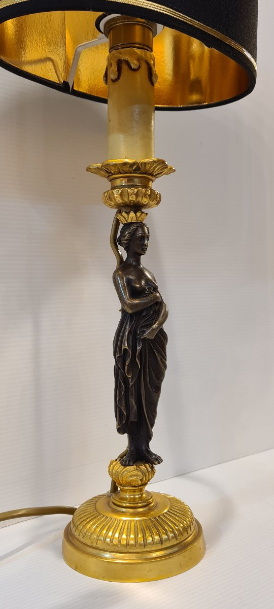 Pair Of Neo-classical Bronze Caryatid Lamps -photo-2
