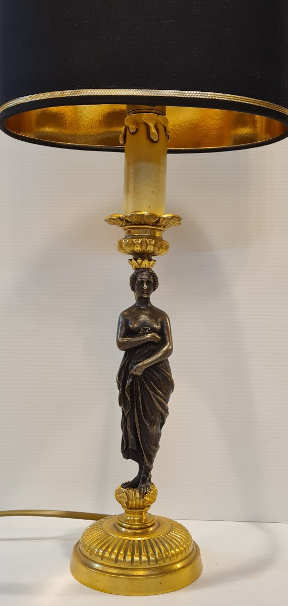 Pair Of Neo-classical Bronze Caryatid Lamps -photo-3