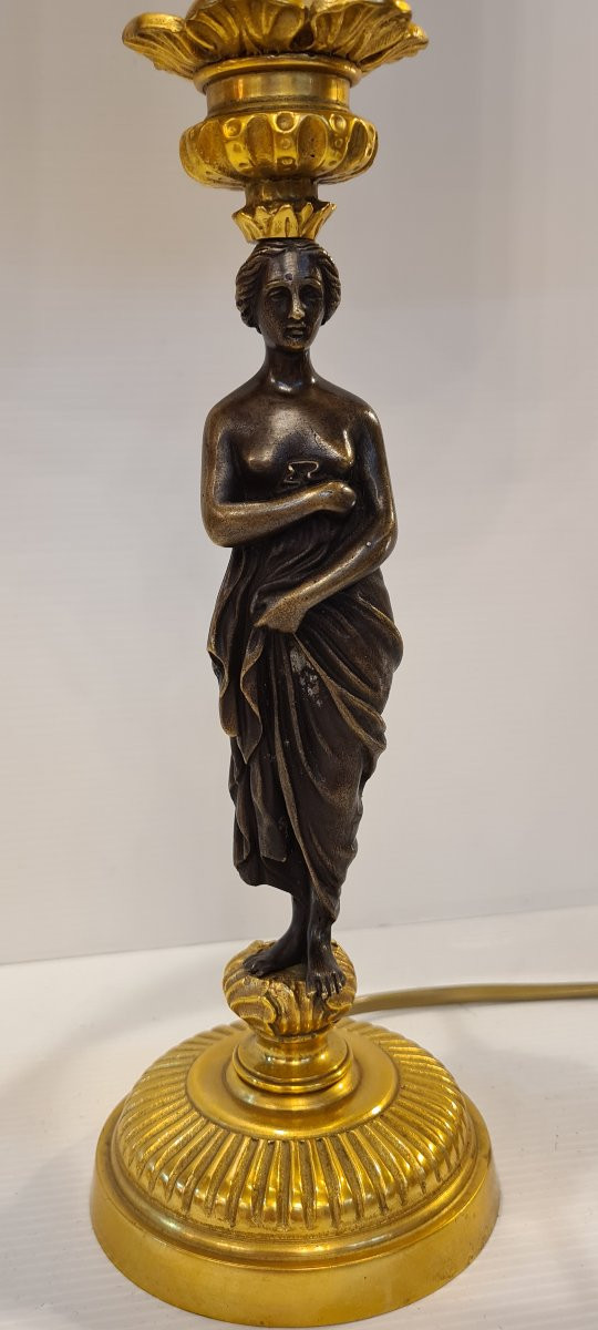 Pair Of Neo-classical Bronze Caryatid Lamps -photo-4