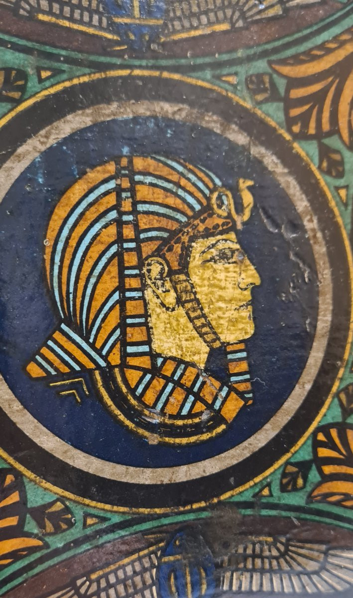 19th Century Box Arte Povera Antique Egyptomania Cabinet Of Curiosity Motifs-photo-3