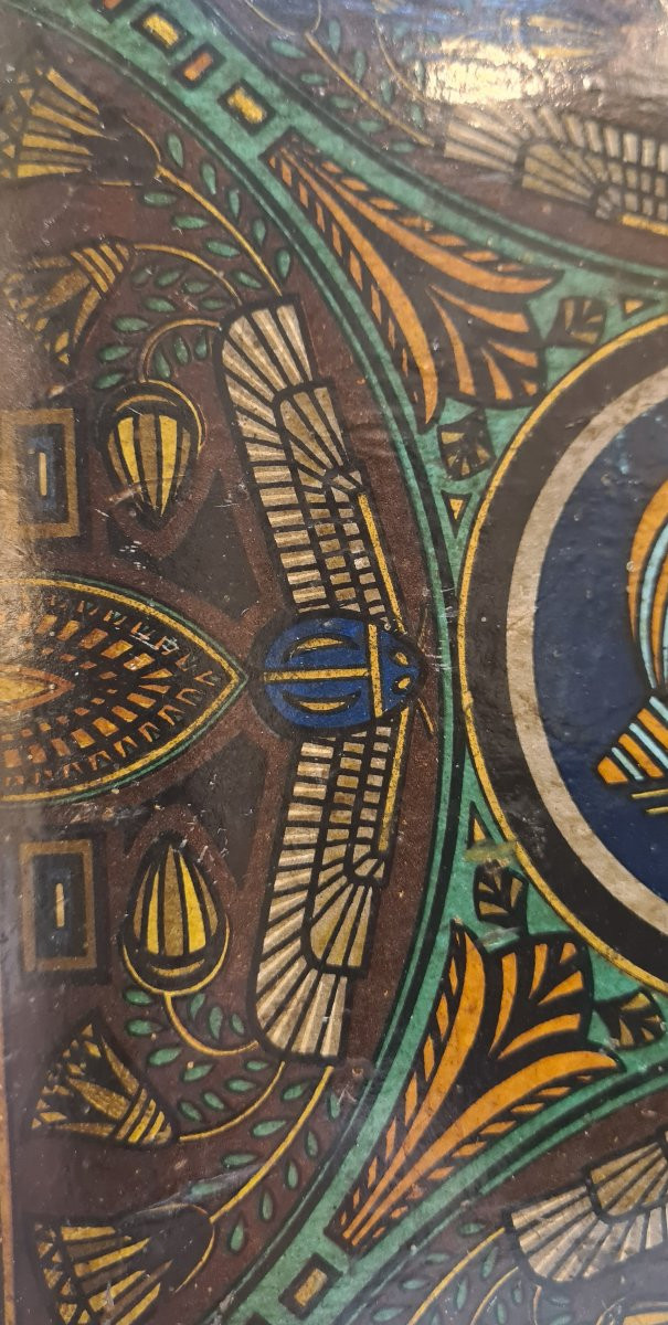 19th Century Box Arte Povera Antique Egyptomania Cabinet Of Curiosity Motifs-photo-1