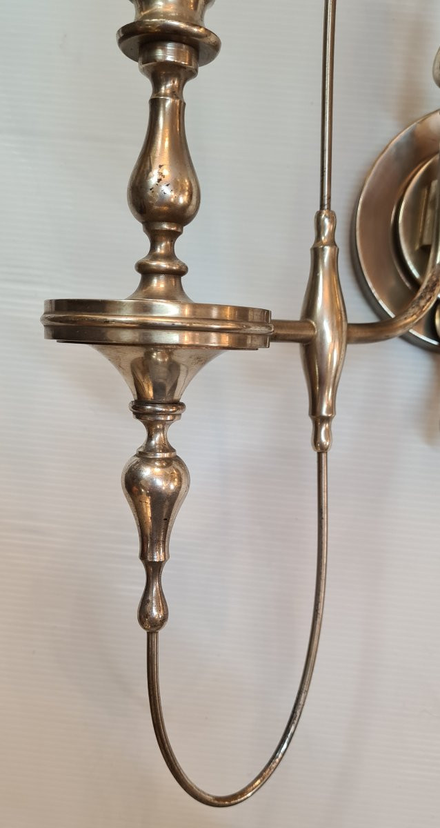 Applique murale vintage bronze argenté signee Sciolari-photo-2