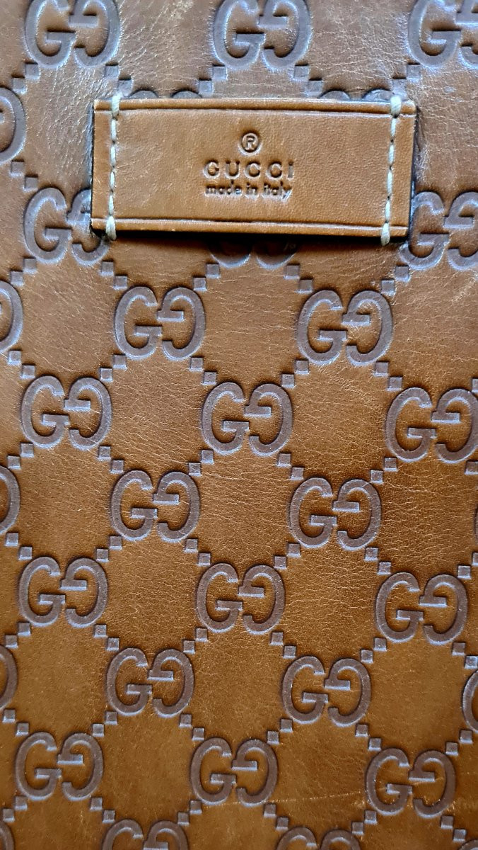 Gucci Embossed Leather Tote Bag Shopping Bag-photo-4