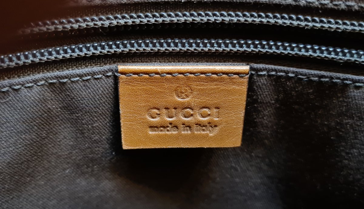 Gucci Embossed Leather Tote Bag Shopping Bag-photo-1