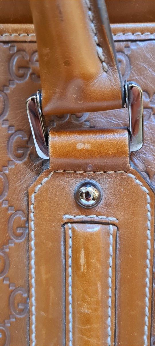 Gucci Embossed Leather Tote Bag Shopping Bag-photo-4