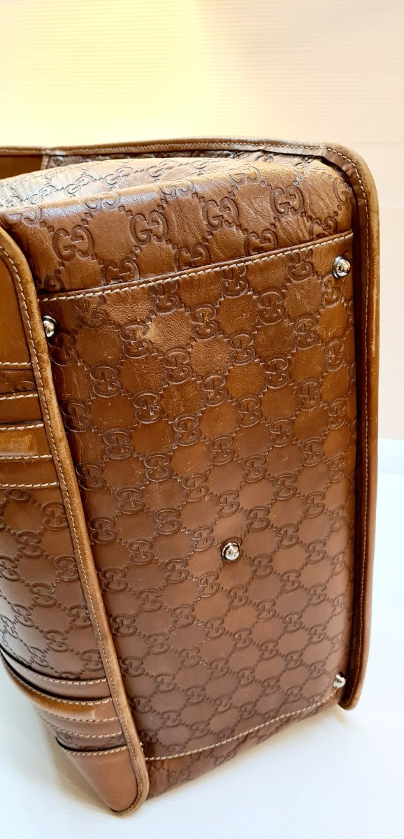 Gucci Embossed Leather Tote Bag Shopping Bag-photo-6