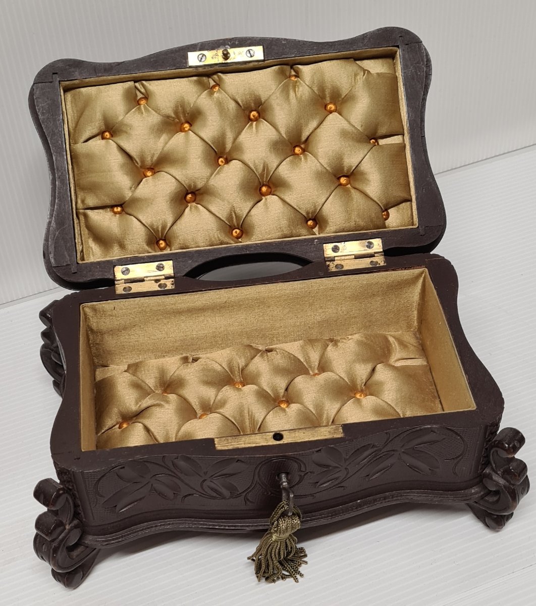 COFFRET À L'OISEAU BOITE À BIJOUX TRAVAIL DE LA FORET-,NOIRE XIXEME ART POPULAIRE -photo-3
