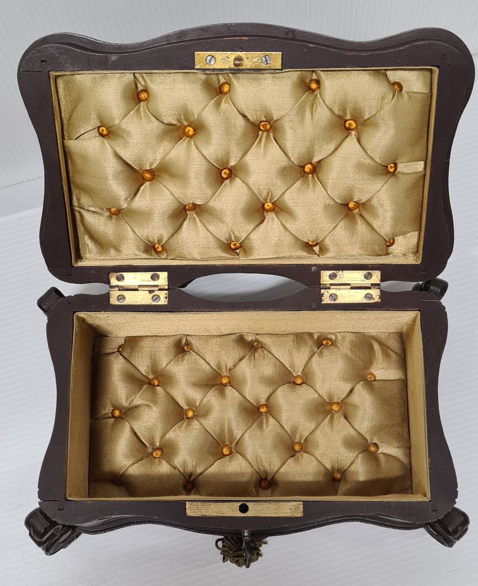 COFFRET À L'OISEAU BOITE À BIJOUX TRAVAIL DE LA FORET-,NOIRE XIXEME ART POPULAIRE -photo-1