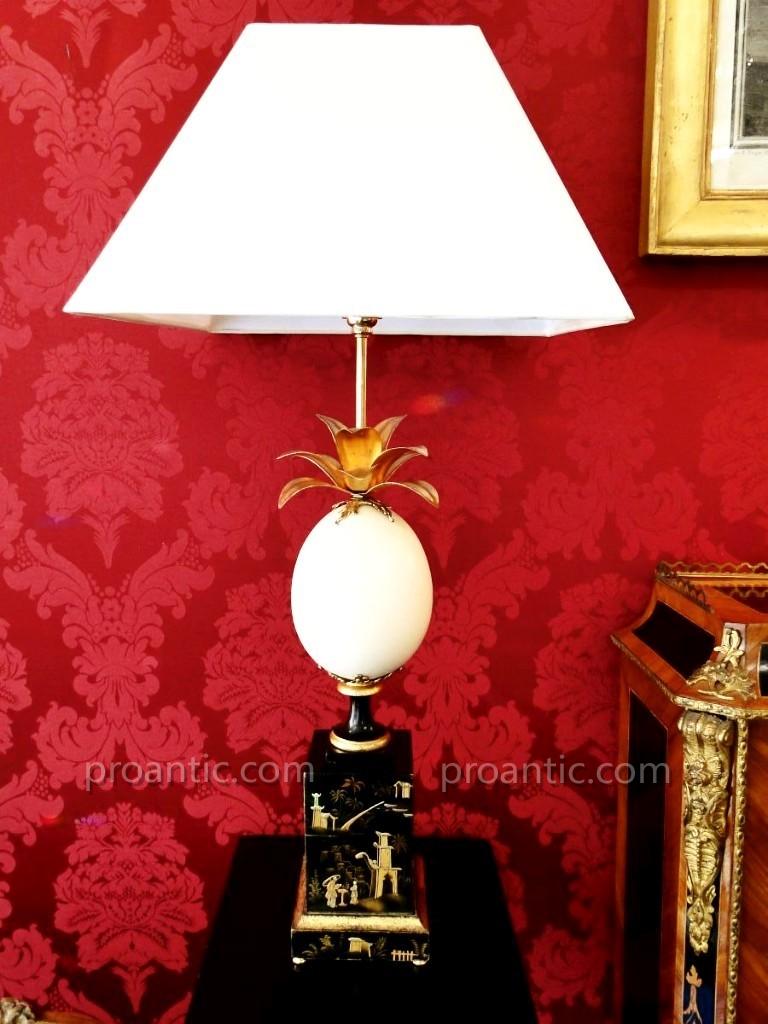 Pair Of Pineapple Lamps With Ostrich Eggs-photo-7