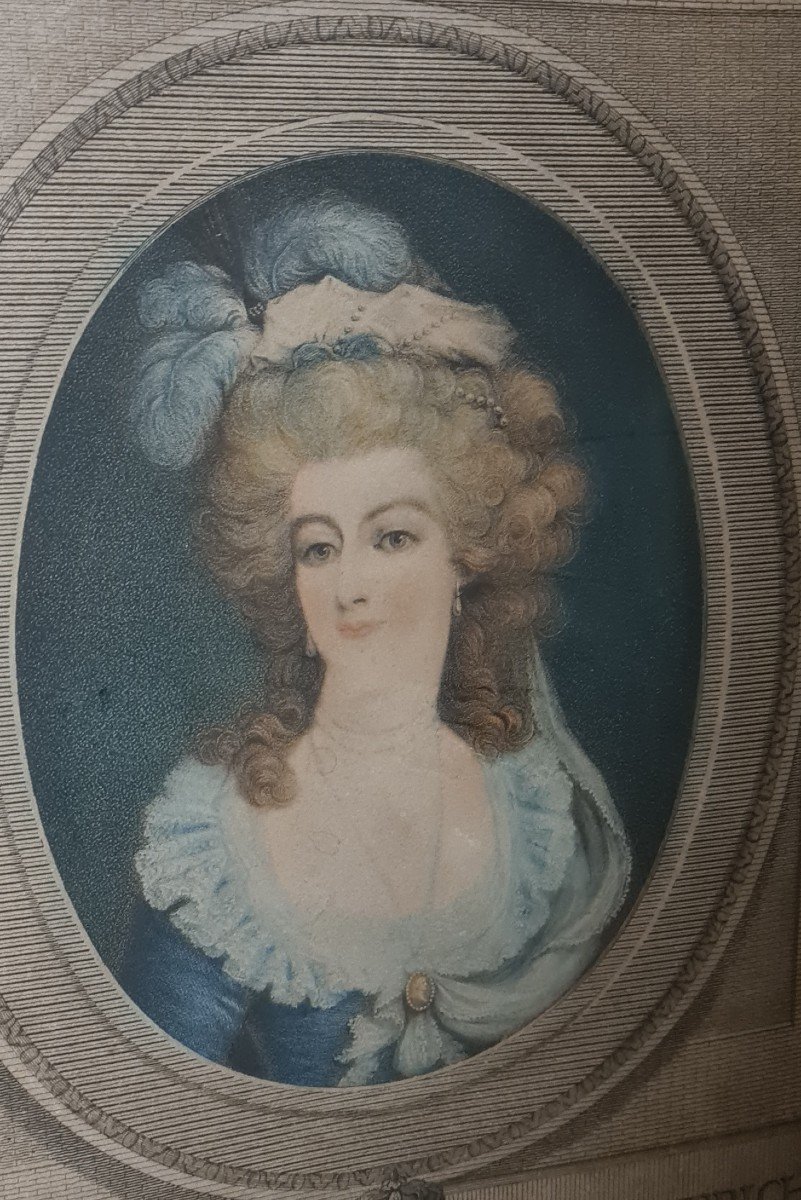 Portrait De Marie Antoinette Reine De France Gravure XVIIIeme-photo-2