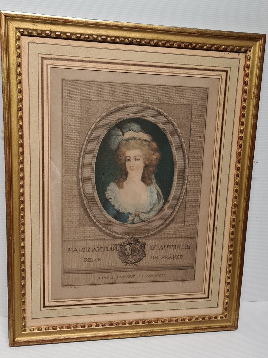Portrait Of Marie Antoinette Queen Of France Eighteenth Engraving-photo-1