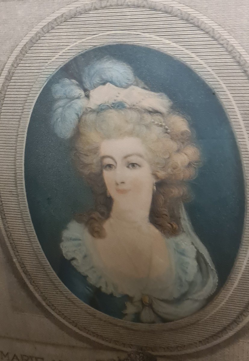 Portrait De Marie Antoinette Reine De France Gravure XVIIIeme-photo-2