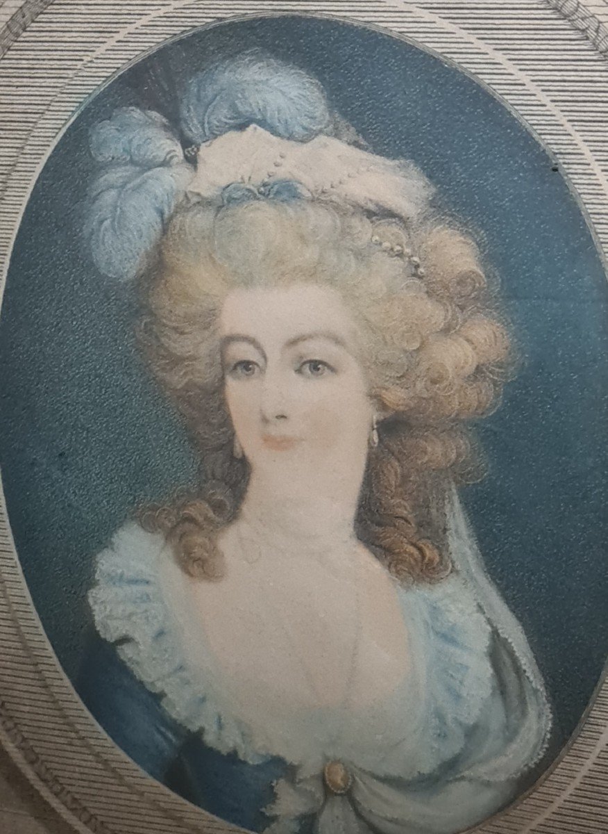 Portrait Of Marie Antoinette Queen Of France Eighteenth Engraving-photo-3