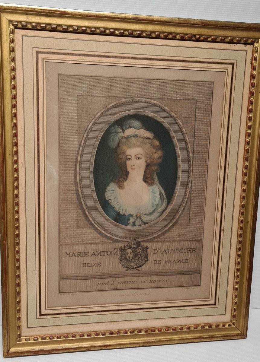 Portrait Of Marie Antoinette Queen Of France Eighteenth Engraving-photo-5