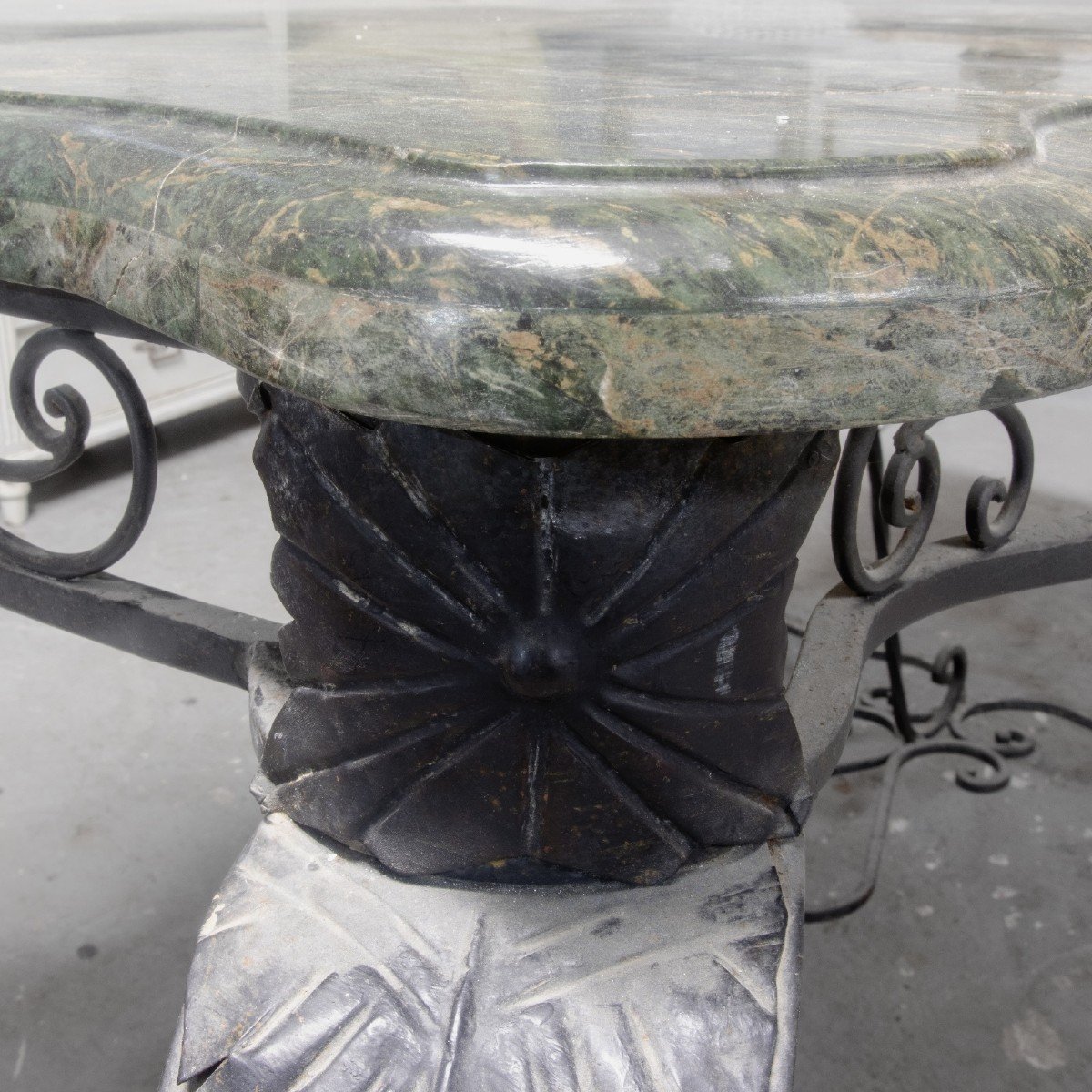 Table De Milieu Fer Forgé Dessus Marbre-photo-5